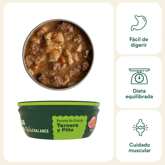 Cazuela casera de Ternera y Piña para perros 280g