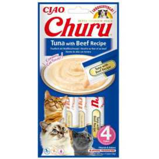 Churu Snack Cremoso de Atun y Ternera para gatos 14gx4 ud