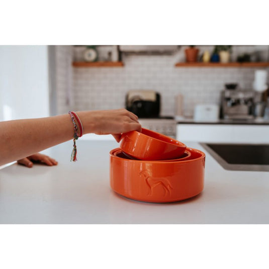 Comedero Ceramica Naranja Osby Glaced
