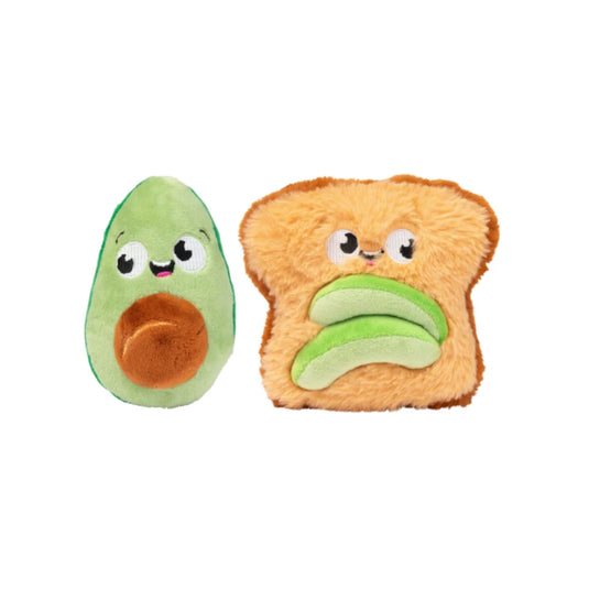 Pack 2 peluches Avocado & Toast Perfect Match - Juguete para perros