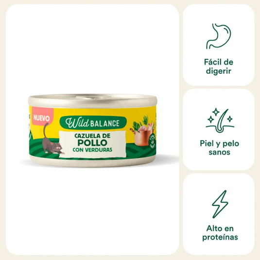 Lata Cazuela de Pollo con verduras para Gatos 80gr