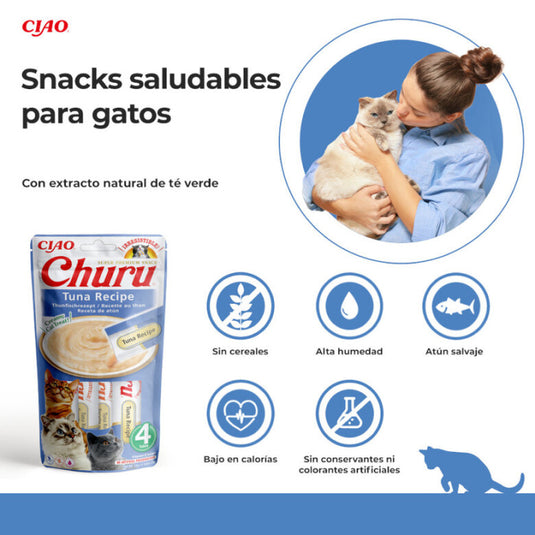 Churu Snack Cremoso de Atun para gatos 14gx4 ud
