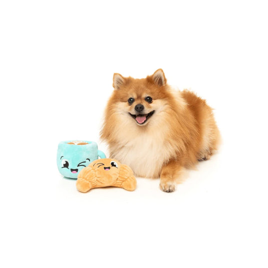 Pack 2 peluches Croissant & Capuccino Perfect Match - Juguete para perros