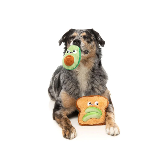 Pack 2 peluches Avocado & Toast Perfect Match - Juguete para perros