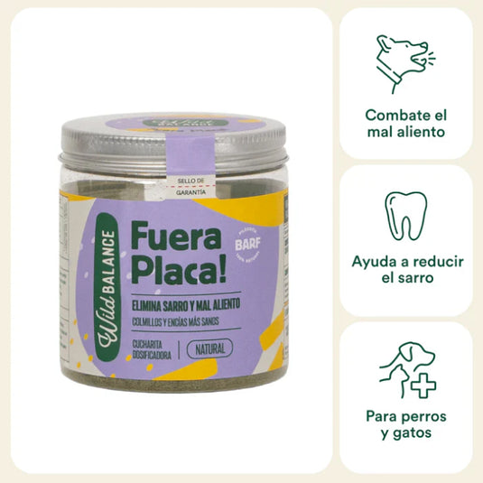 FUERA PLACA! Suplemento para eliminar el sarro y el mal aliento