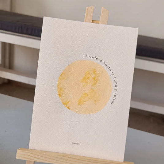 Lámina pinta a mano ' Te quiero hasta la luna y volver'