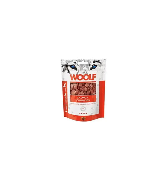 snack trozos salmon perro gato woolf