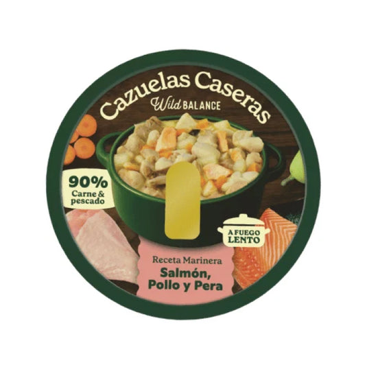 Cazuela casera de Salmón, Pollo y Pera para perros 280g