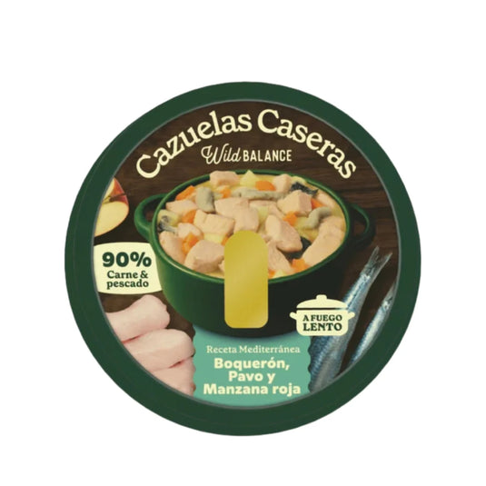 Cazuela casera de Boquerón, Pavo y Manzana para perros 280g